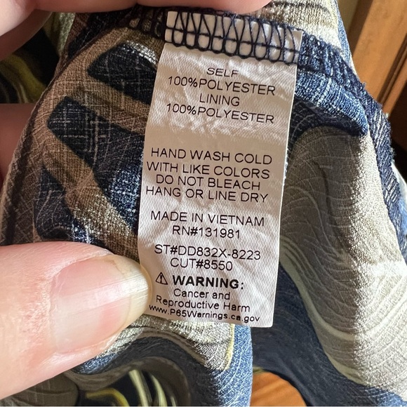 Naif Tropical Palm Leaf Sundress Button Front Pockets Women Plus Size 2X Dress - Picture 5 of 13